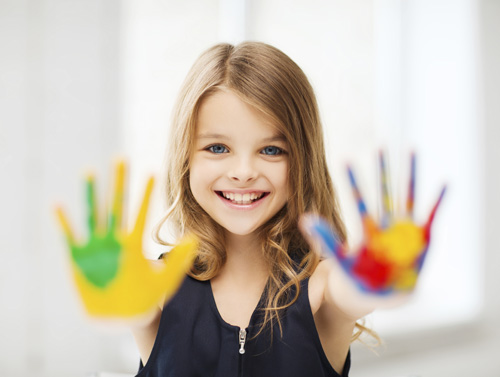 Child with Painted Hands
