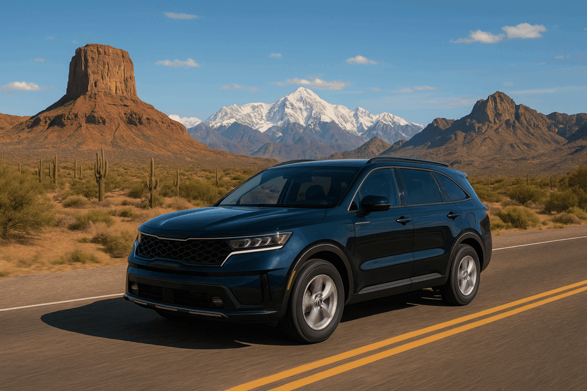 Car driving in Arizona