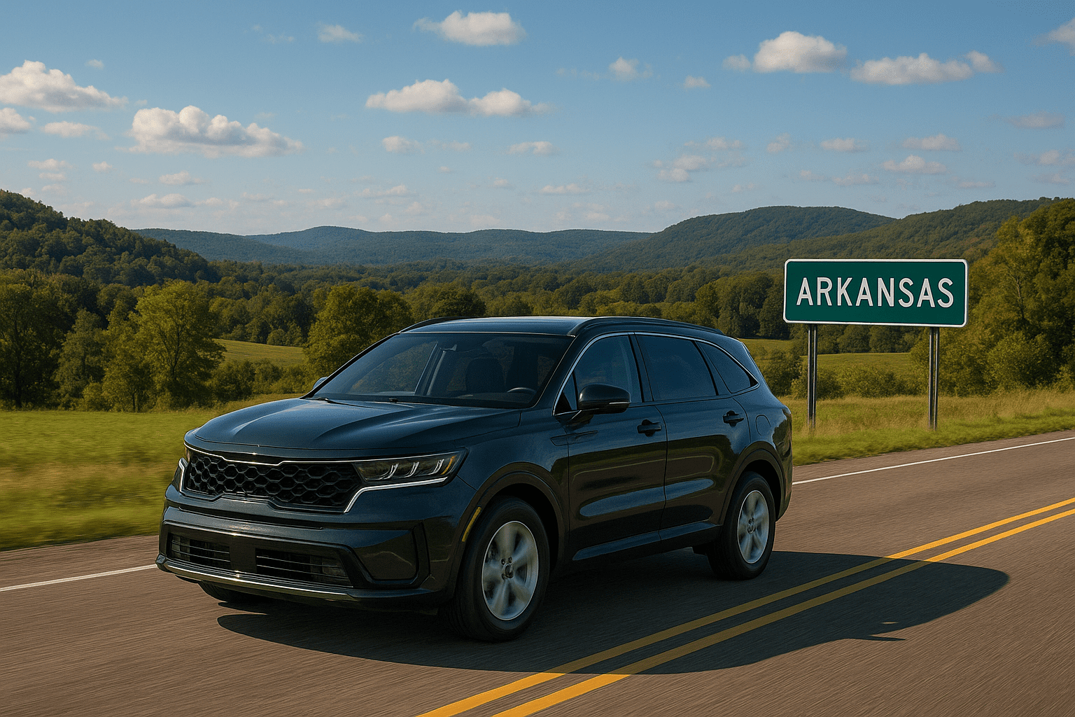 Car driving in Arkansas