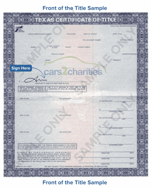 Texas Title Sample Front C2C