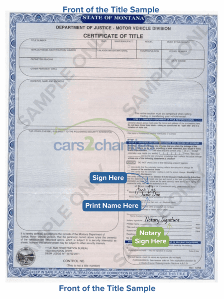 Montana Title Front Sample C2C