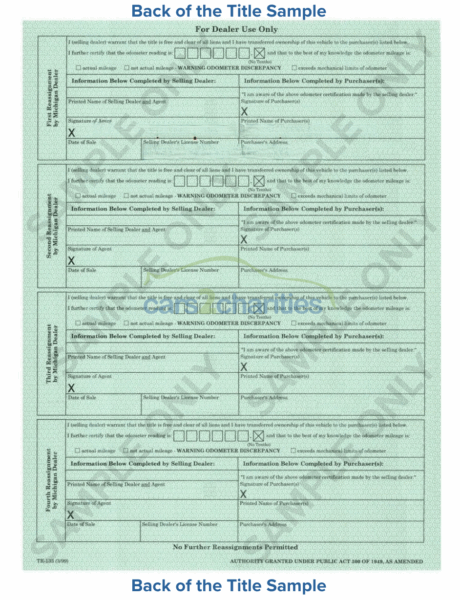 Michigan Back Title Sample Cars2Charities